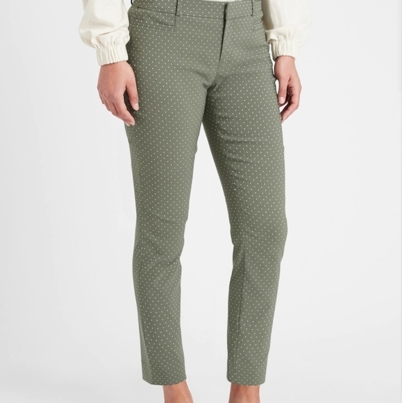 Banana Republic polka dot Sloan Slim Pant Green white 18 - Picture 10 of 10